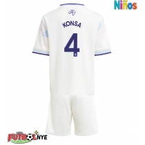 Camiseta Aston Villa Ezri Konsa #4 Tercera Equipación para niños 2025-26 manga corta (+ pantalones cortos)